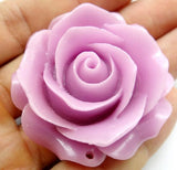 Chinese Organic Cinnabar Natural Quartz Crystal Carve Pink Flower Charm Pendant