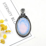 Natural Stone Pendants Tibetan Silver for Jewelry Making