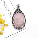 Natural Stone Pendants Tibetan Silver for Jewelry Making