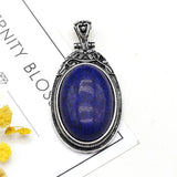 Natural Stone Pendants Tibetan Silver for Jewelry Making