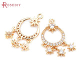 10PCS 18K Brass Zircon Star Charms Pendants Earrings Accessories