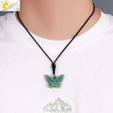 CSJA Butterfly Pendant Ghost Face Healing Quartz Necklace Halloween Jewelry