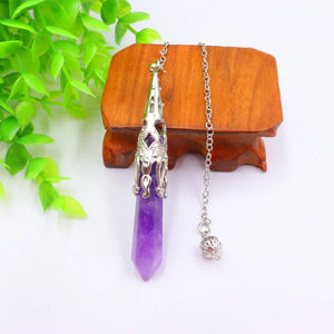 Pink Quartz Lapis Pendulum for Dowsing Reiki Stone Amulet