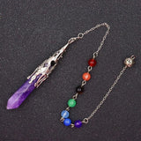 Pink Quartz Lapis Pendulum for Dowsing Reiki Stone Amulet