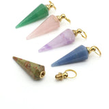 Natural Stone Perfume Bottle Pendant Cone Amethyst/Rose Quartz/Unakite