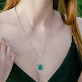 Crystal Quartz Agate Heart Pendant Necklace Reiki Charm Jewelry
