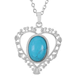 Crystal Quartz Agate Heart Pendant Necklace Reiki Charm Jewelry