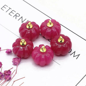 4PC Mini Pumpkin Stone Pendant Crystal Charms DIY Jewelry Making