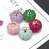 4PC Mini Pumpkin Stone Pendant Crystal Charms DIY Jewelry Making