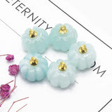 4PC Mini Pumpkin Stone Pendant Crystal Charms DIY Jewelry Making