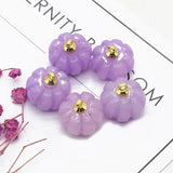 4PC Mini Pumpkin Stone Pendant Crystal Charms DIY Jewelry Making