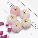 4PC Mini Pumpkin Stone Pendant Crystal Charms DIY Jewelry Making