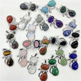 Gem Stone Quartz Crystal Opal Mix Pendant & Cat Charm for Jewelry Making