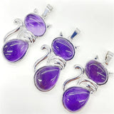 Gem Stone Quartz Crystal Opal Mix Pendant & Cat Charm for Jewelry Making