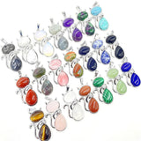 Gem Stone Quartz Crystal Opal Mix Pendant & Cat Charm for Jewelry Making