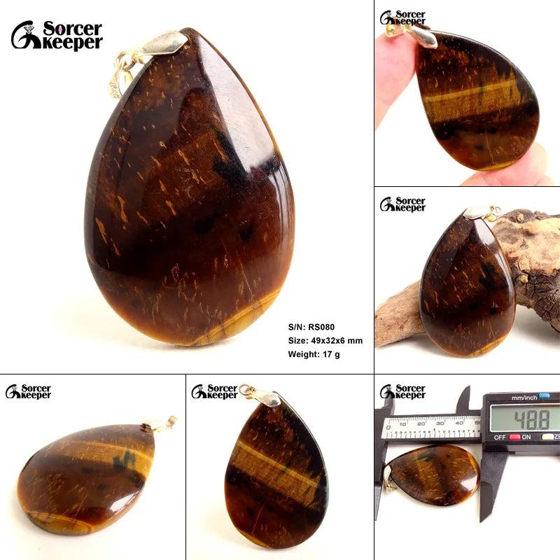 Tiger's Eye Gem Pendant for DIY Crystal Necklaces RS080