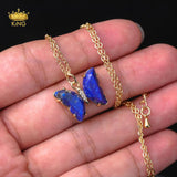 5pcs Butterfly Crystal Pendant, Rose Quartz, Healing Crystal Pendant