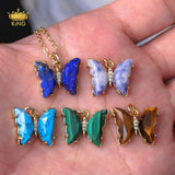 5pcs Butterfly Crystal Pendant, Rose Quartz, Healing Crystal Pendant