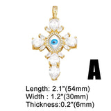 Crystal Cross Pendant Copper Plated Enamel Eye DIY Jewelry
