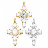 Crystal Cross Pendant Copper Plated Enamel Eye DIY Jewelry