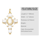 Crystal Cross Pendant Copper Plated Enamel Eye DIY Jewelry