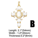Crystal Cross Pendant Copper Plated Enamel Eye DIY Jewelry
