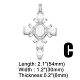 Crystal Cross Pendant Copper Plated Enamel Eye DIY Jewelry