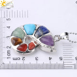 CSJA Spiral Shape Pendant 7 Chakra Necklace Healing Jewelry
