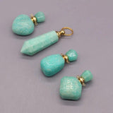 Natural Stone Crystal Vial Pendant Amazonite Perfume Bottle