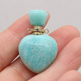 Natural Stone Crystal Vial Pendant Amazonite Perfume Bottle