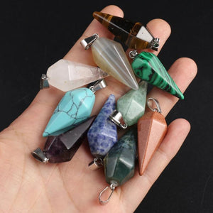 5Pcs Natural Stone Pendant Charms for Jewelry Making
