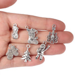 19pcs Christmas Snowflakes Snowman Pendants DIY Jewelry Making Art