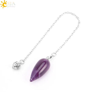 Quartz Spiritual Pendulum Water Drop Crystal Pendnant Pendule for Dowsing