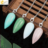 Quartz Spiritual Pendulum Water Drop Crystal Pendnant Pendule for Dowsing