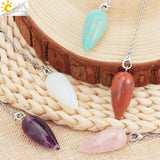 Quartz Spiritual Pendulum Water Drop Crystal Pendnant Pendule for Dowsing