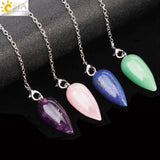 Quartz Spiritual Pendulum Water Drop Crystal Pendnant Pendule for Dowsing