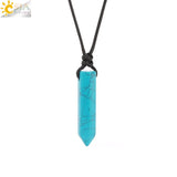 Vintage Pink Quartz Crystal Necklace Hexagonal Point Pendant