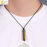 Vintage Pink Quartz Crystal Necklace Hexagonal Point Pendant