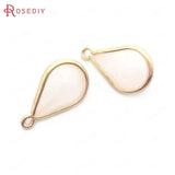 10PCS 8x13MM High Champagne Brass Glass Drop Charms Pendants