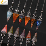 CSJA 7 Chakra Crystal Pendulum Reiki Pendant