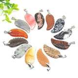 Natural Stone Angel Wing Pendant Necklace