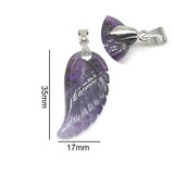 Natural Stone Angel Wing Pendant Necklace