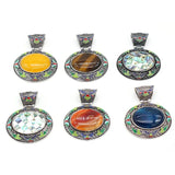 Ethnic Abalone Shell Pendant Stone Agates Charms DIY Necklace Accessories