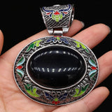 Ethnic Abalone Shell Pendant Stone Agates Charms DIY Necklace Accessories