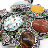 Ethnic Abalone Shell Pendant Stone Agates Charms DIY Necklace Accessories