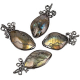 Labradorite Stone Pendant Necklace for Unisex, Wire Wrapped Jewelry