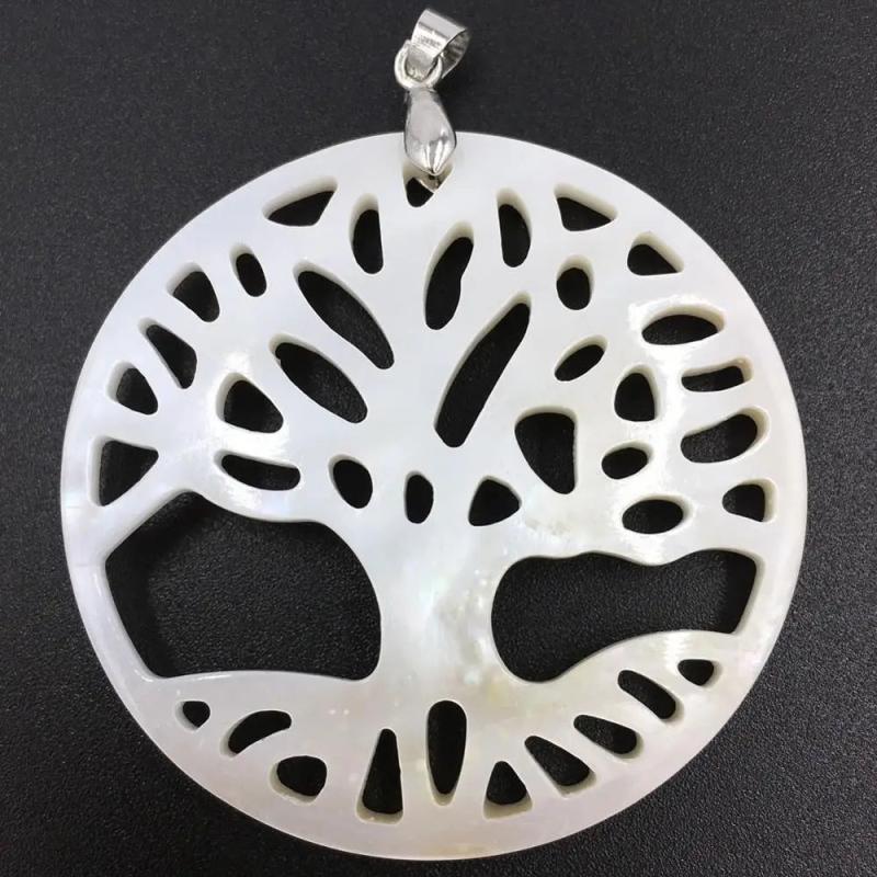 Abalone Mother of Pearl Shell Tree Pendant