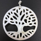 Abalone Mother of Pearl Shell Tree Pendant