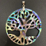 Abalone Mother of Pearl Shell Tree Pendant