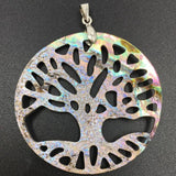 Abalone Mother of Pearl Shell Tree Pendant